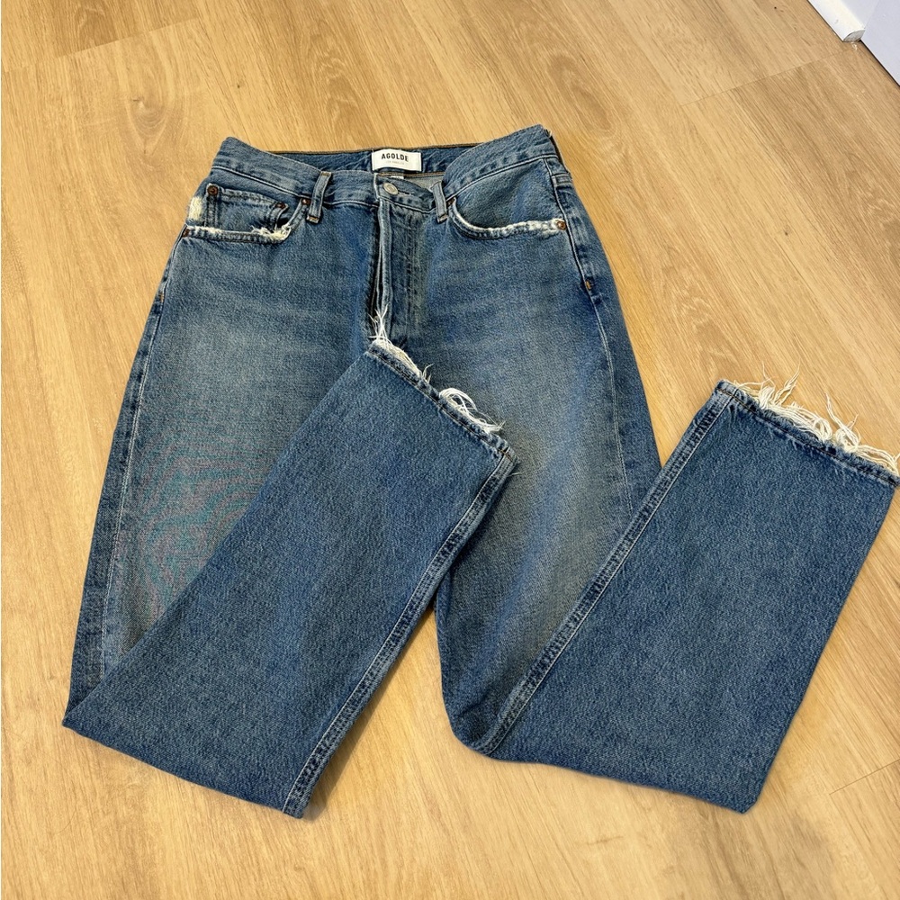 Agolde Riley High Rise Straight Crop Jeans